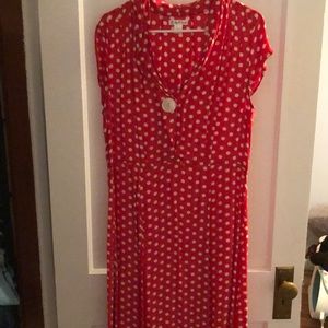 April Cornell red with white polka dot dress